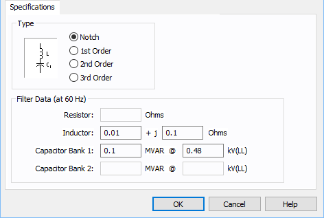 Filter - Specifications Tab