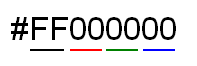 The hexadecimal value #FF000000 is shown.