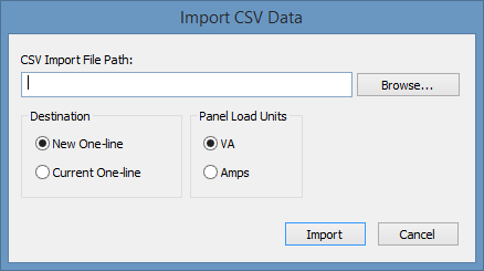 The Import CSV data dialog box is shown.