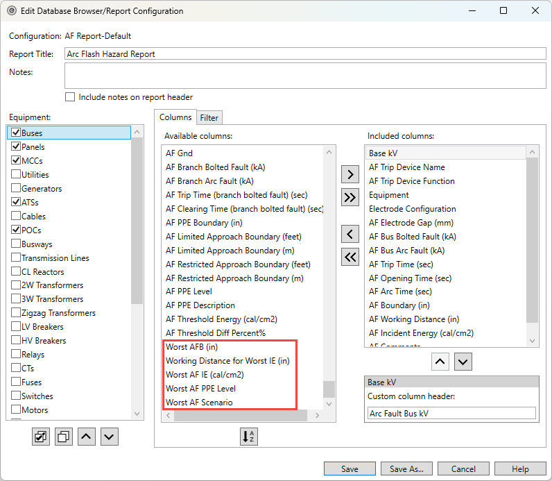 The worst case columns are shown for the Database Browser and Database Report configurations.
