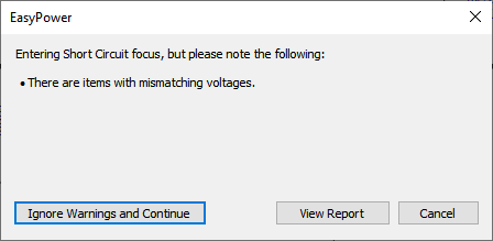 The voltage mismatch message is shown.