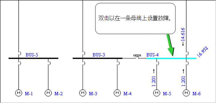 故障母线突出显示。