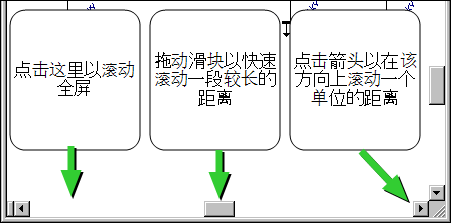 窗口底部和右侧显示滚动条滑块。