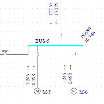 显示BUS-5每个连接的瞬时和中断结果。