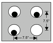 Se muestra un banco de ductos eléctricos de 19” X 19” con tres ductos eléctricos.