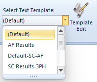Se muestran las plantillas de texto previamente configuradas en la lista Seleccionar plantilla de texto.