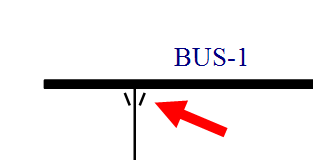 El símbolo del conector de fase se muestra debajo de la barra.